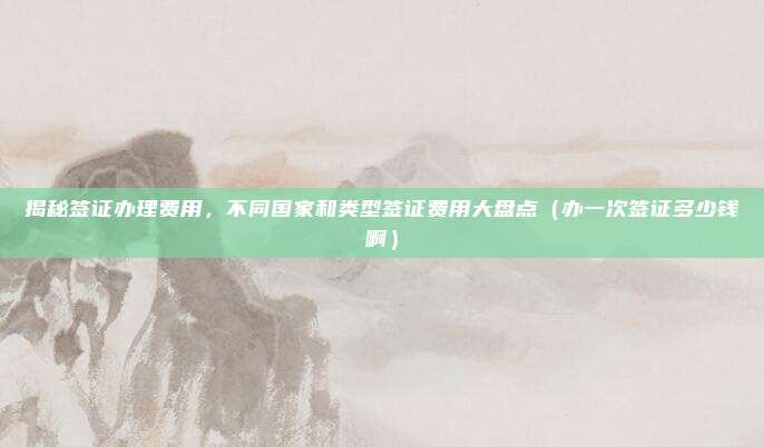 揭秘签证办理费用,不同国家和类型签证费用大盘点(办一次签证多少钱啊)