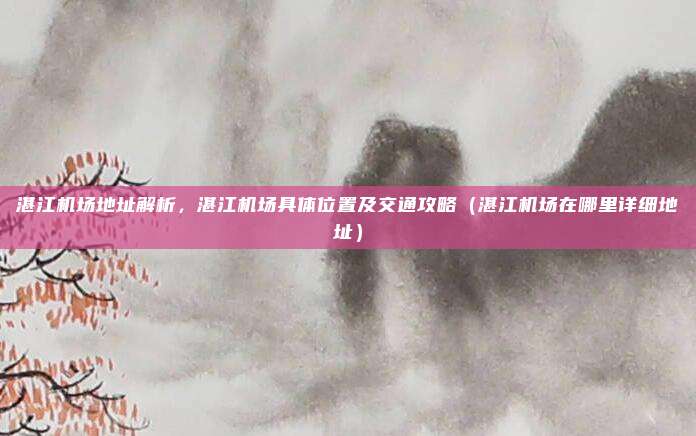 湛江机场地址解析,湛江机场具体位置及交通攻略(湛江机场在哪里详细地址)