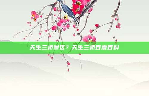 天生三桥景区?天生三桥百度百科