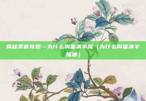揭秘美食奇观—为什么叫蛋清羊尾(为什么叫蛋清羊尾油)