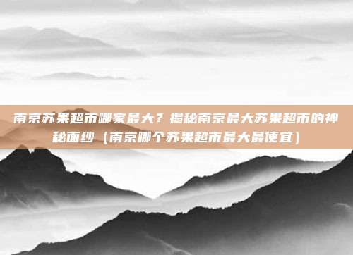 南京苏果超市哪家最大?揭秘南京最大苏果超市的神秘面纱(南京哪个苏果超市最大最便宜)