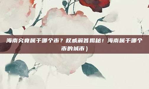 海南究竟属于哪个市?权威解答揭秘!海南属于哪个市的城市)