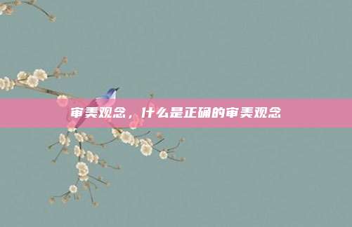 审美观念,什么是正确的审美观念
