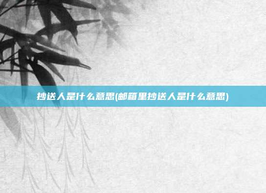 抄送人是什么意思(邮箱里抄送人是什么意思)