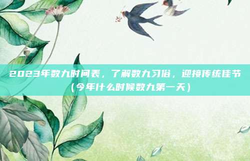 2023年数九时间表,了解数九习俗,迎接传统佳节(今年什么时候数九第一天)