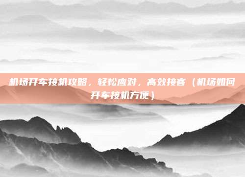 机场开车接机攻略,轻松应对,高效接客(机场如何开车接机方便)