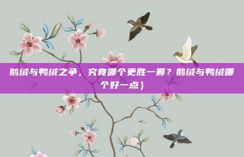 鹅绒与鸭绒之争,究竟哪个更胜一筹?鹅绒与鸭绒哪个好一点)