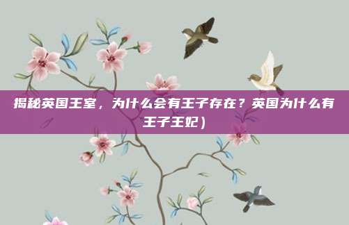 揭秘英国王室,为什么会有王子存在?英国为什么有王子王妃)