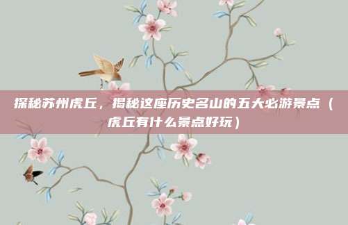 探秘苏州虎丘,揭秘这座历史名山的五大必游景点(虎丘有什么景点好玩)