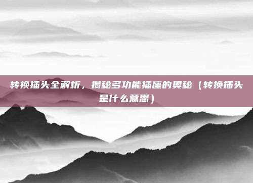 转换插头全解析,揭秘多功能插座的奥秘(转换插头是什么意思)