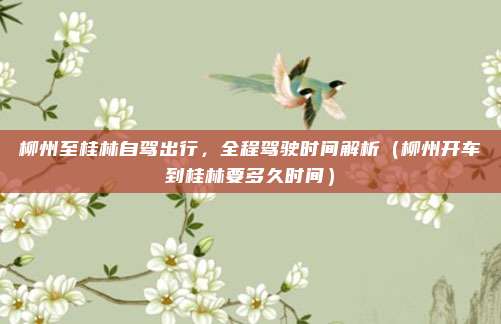 柳州至桂林自驾出行,全程驾驶时间解析(柳州开车到桂林要多久时间)