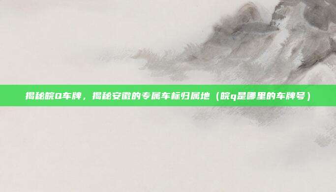 揭秘皖Q车牌,揭秘安徽的专属车标归属地(皖q是哪里的车牌号)