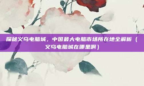 探秘义乌电脑城,中国最大电脑市场所在地全解析(义乌电脑城在哪里啊)
