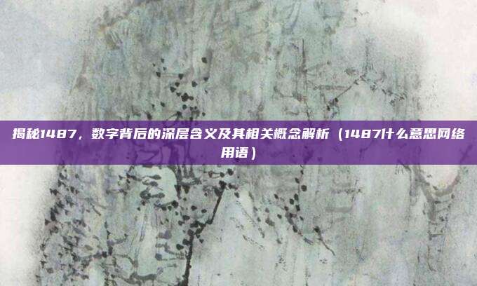 揭秘1487,数字背后的深层含义及其相关概念解析(1487什么意思网络用语)