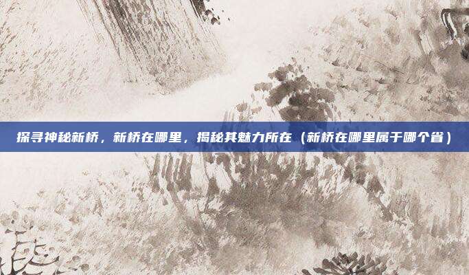 探寻神秘新桥,新桥在哪里,揭秘其魅力所在(新桥在哪里属于哪个省)