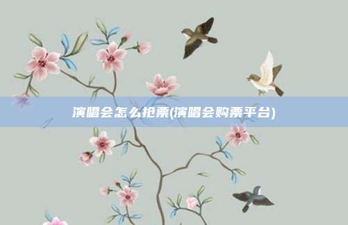 演唱会怎么抢票(演唱会购票平台)