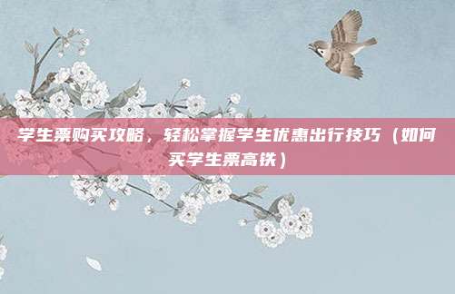 学生票购买攻略,轻松掌握学生优惠出行技巧(如何买学生票高铁)