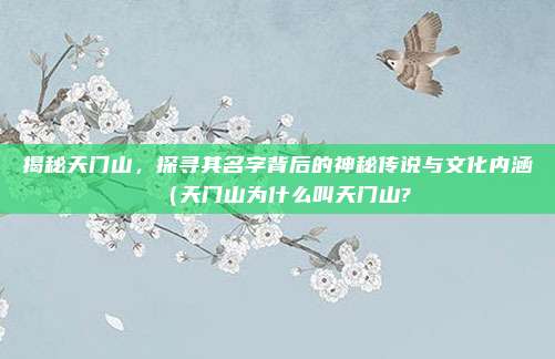 揭秘天门山,探寻其名字背后的神秘传说与文化内涵(天门山为什么叫天门山?