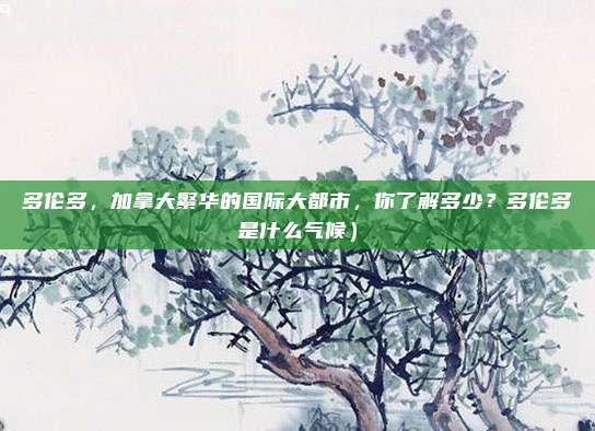 多伦多,加拿大繁华的国际大都市,你了解多少?多伦多是什么气候)