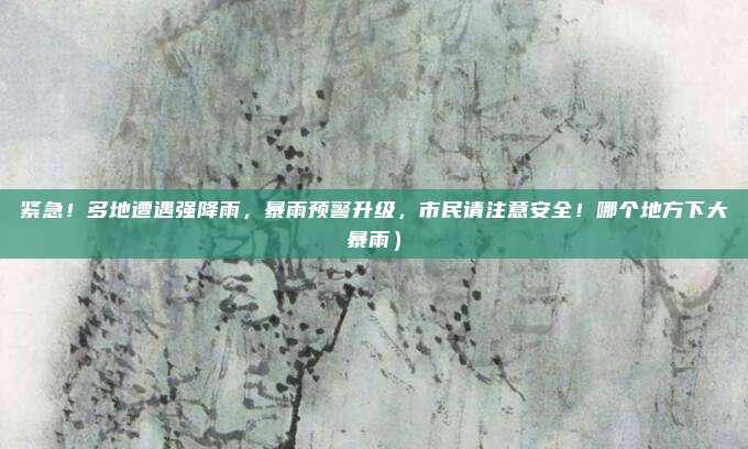 紧急!多地遭遇强降雨,暴雨预警升级,市民请注意安全!哪个地方下大暴雨)