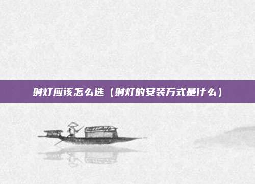 射灯应该怎么选（射灯的安装方式是什么）