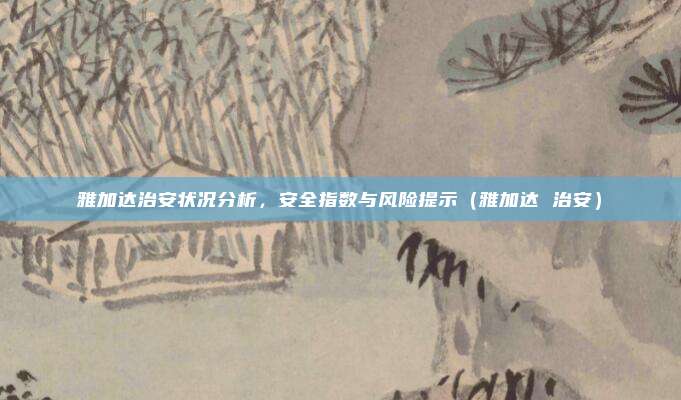 雅加达治安状况分析,安全指数与风险提示(雅加达 治安)