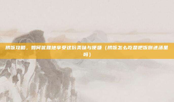 捞饭攻略,如何优雅地享受这份美味与便捷(捞饭怎么吃是把饭倒进汤里吗)