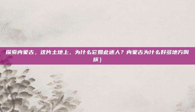 探索内蒙古,这片土地上,为什么它如此迷人?内蒙古为什么好多地方叫旗)