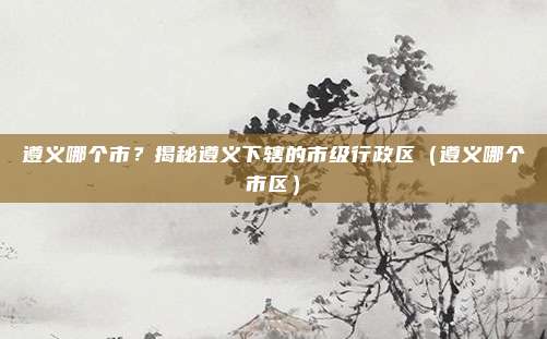 遵义哪个市?揭秘遵义下辖的市级行政区(遵义哪个市区)
