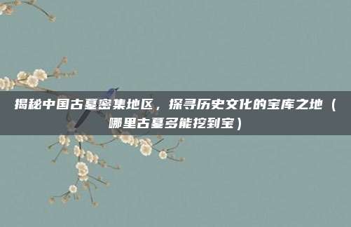 揭秘中国古墓密集地区,探寻历史文化的宝库之地(哪里古墓多能挖到宝)