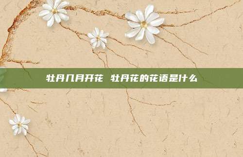 牡丹几月开花 牡丹花的花语是什么