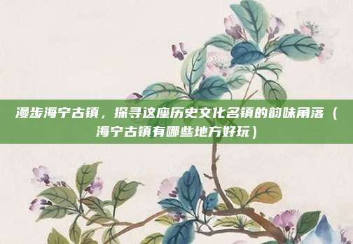 漫步海宁古镇,探寻这座历史文化名镇的韵味角落(海宁古镇有哪些地方好玩)