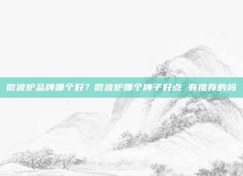 微波炉品牌哪个好？微波炉哪个牌子好点 有推荐的吗