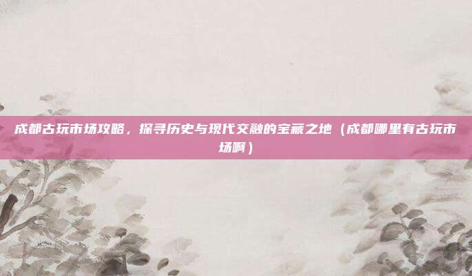 成都古玩市场攻略,探寻历史与现代交融的宝藏之地(成都哪里有古玩市场啊)