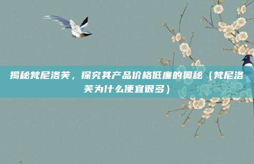 揭秘梵尼洛芙,探究其产品价格低廉的奥秘(梵尼洛芙为什么便宜很多)