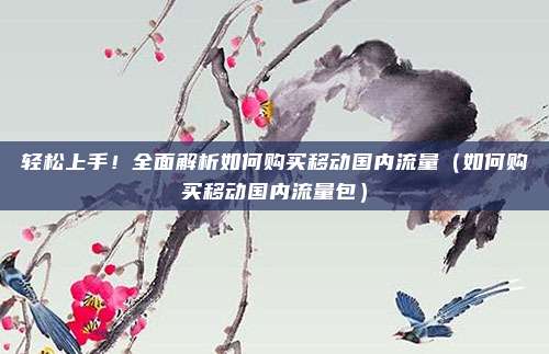 轻松上手!全面解析如何购买移动国内流量(如何购买移动国内流量包)