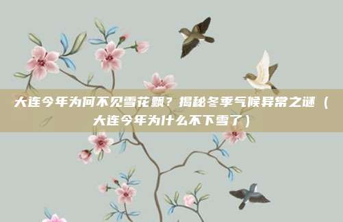大连今年为何不见雪花飘?揭秘冬季气候异常之谜(大连今年为什么不下雪了)