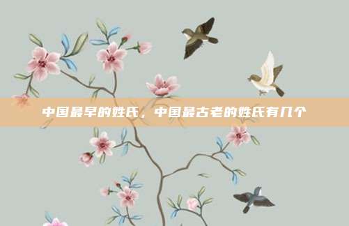 中国最早的姓氏，中国最古老的姓氏有几个