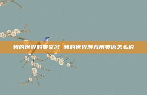 我的世界的英文名 我的世界游戏用英语怎么说