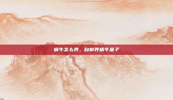 蜗牛怎么养,自制养蜗牛盒子