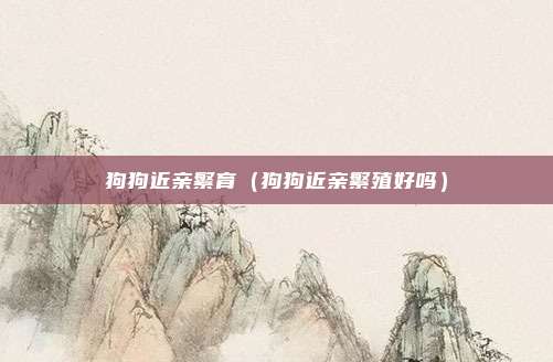 狗狗近亲繁育(狗狗近亲繁殖好吗)