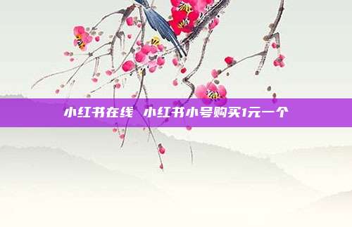小红书在线 小红书小号购买1元一个
