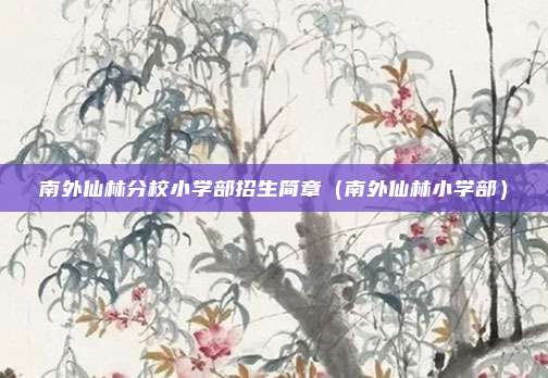 南外仙林分校小学部招生简章（南外仙林小学部）
