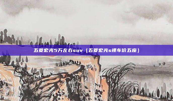 五菱宏光5万左右suv（五菱宏光s裸车价五座）