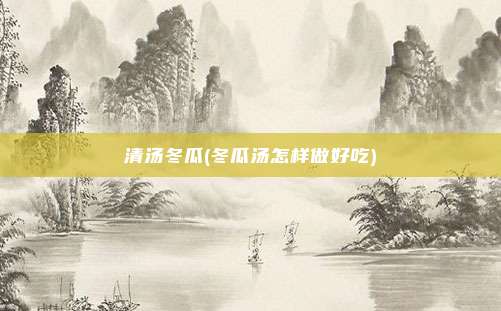 清汤冬瓜(冬瓜汤怎样做好吃)