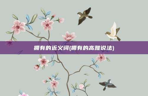 拥有的近义词(拥有的高雅说法)