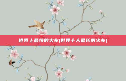 世界上最快的火车(世界十大最长的火车)