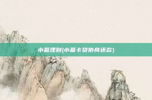 小赢理财(小赢卡贷协商还款)
