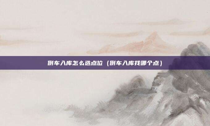 倒车入库怎么选点位(倒车入库找哪个点)