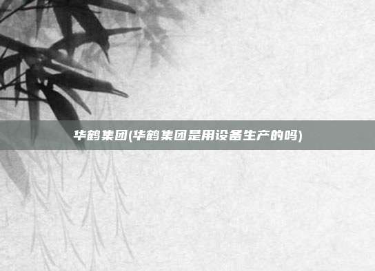 华鹤集团(华鹤集团是用设备生产的吗)